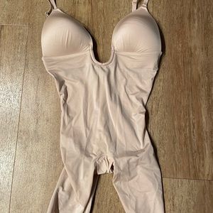 Suit Your Fancy Plunge Low-back Mid-thigh Bodysuit